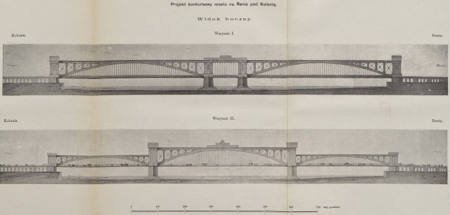 Projekt mostu na Renie, wykonany przez Feliksa Pancera.